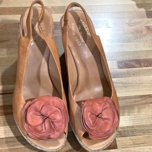 Kork Ease Womens 9 caramel Leather Sandal